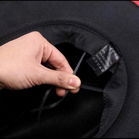 FALETO Two Tone Red Bottom Wide Brim Wool Felt Fedora Hat Panama Hat for Men - Picture 8 of 8